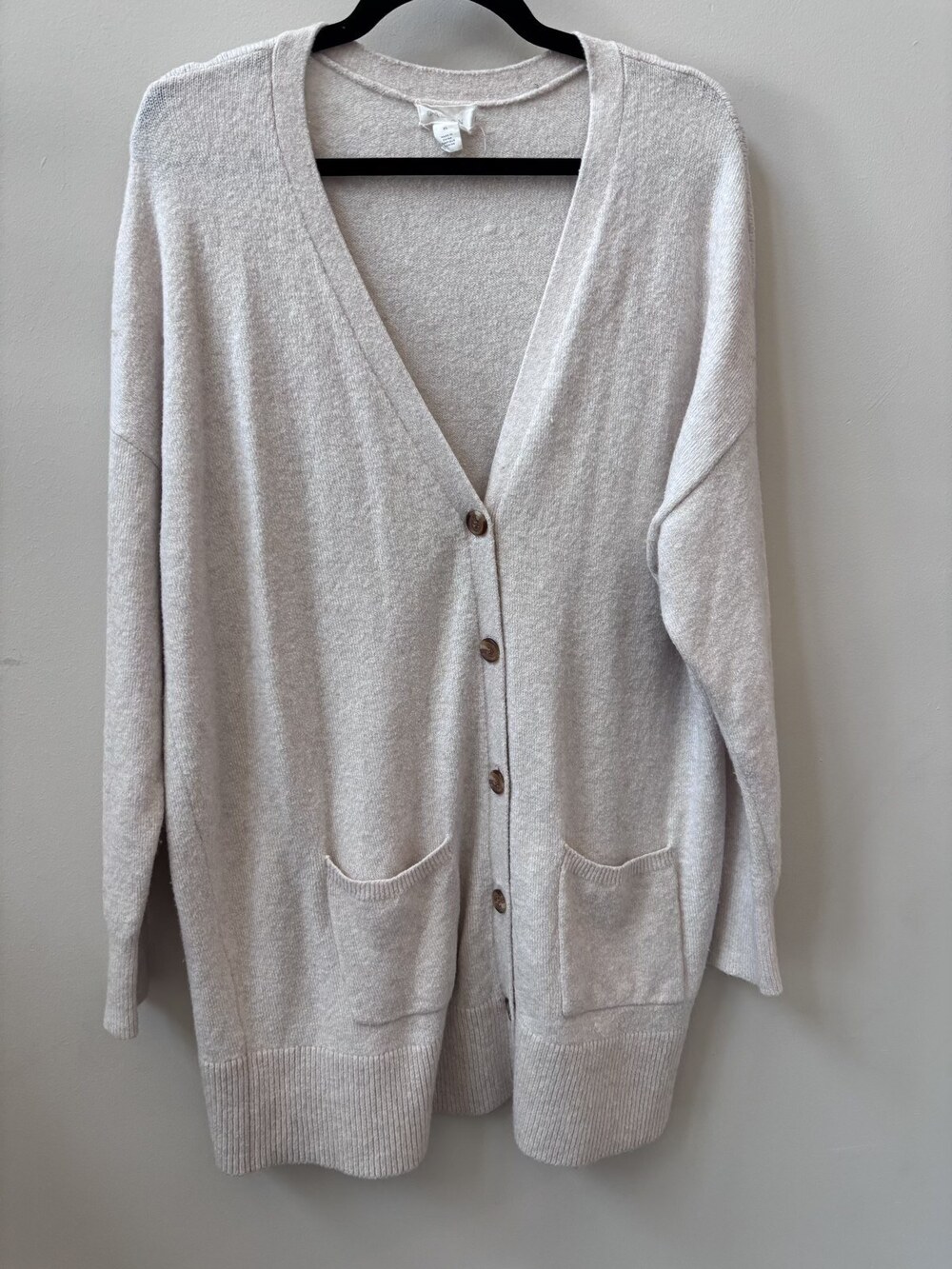Caslon Merino Wool Organic Cotton Blend Button Front Knit Cardigan Size XL
